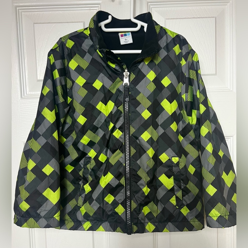 Healthtex Kids Boys Jacket Coat Yellow/Black Lightweight Zipper Fleece Lined 4T